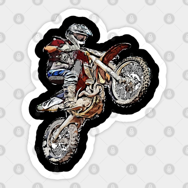 Motocross motorcycle biker gift Sticker by T-Shirt Dealer